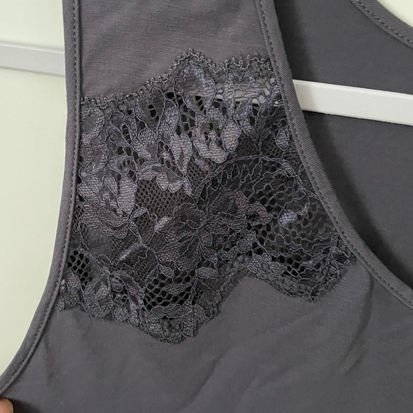 Coemi Dusty Gray Lace Tank Top - Picture 2 of 7